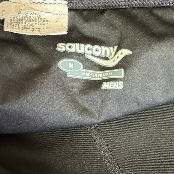 Saucony Men's Black Running Compression Leggings Size Medium M Active Workout - Picture 6 of 8